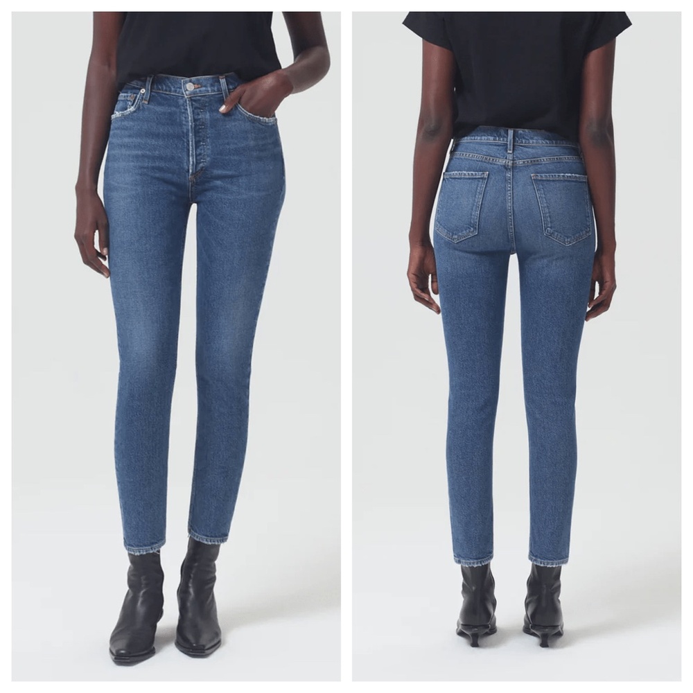NWT - AGOLDE Nico High Rise Slim Fit Ankle Jeans in Cycle Blue, Women's Size 26